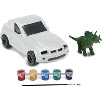 Brinquedo Dinocar Para Pintar Com Tinta E Pincel