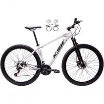 Bicicleta Aro 29 Ksw Xlt 24v Freios Disco Hidráulicos Garfo Suspensão - Branco Tam.21