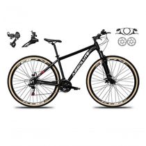 Bicicleta Aro 29 Absolute Nero 5 Shimano Freios Hidráulicos 24v Garfo Suspensão Pneu Faixa - Preto Tam.17