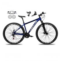 Bicicleta Aro 29 Absolute Nero 5 21v Alumínio Câmbios Shimano Freio Disco Hidráulico Garfo Suspensão - Azul Tam.19