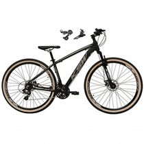 Bicicleta Aro 29 Ksw Xlt Alumínio 24v Câmbios Shimano Garfo Suspensão Pneu Faixa Bege Preto-prata 19