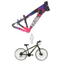 Bicicleta Aro 26 Vikingx Tuff Preto com Rosa 21v Freeride