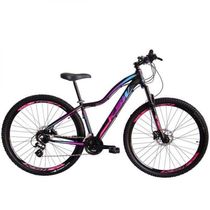 Bicicleta Aro 29 Ksw Xlt 24 Marchas Shimano Disco Preto Rosa