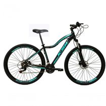 Bicicleta Feminina Aro 29 Ksw Mwza Alumínio 27v Freio A Disco Mecânico - Preto-azul Tam.17