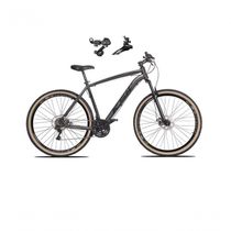 Bicicleta Aro 29 Ksw Xlt Alumínio 24v Câmbios Shimano Garfo Suspensão Pneu Faixa Bege Grafite 17
