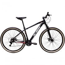 Bicicleta Aro 29 Ksw Xlt Alumínio 27v Freio Disco Mecânico Garfo Suspensão Pneu Faixa - Preto/vermelho/branco Tam.15
