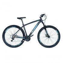 Bicicleta Aro 29 Ksw Xlt Alumínio 27v Freio Disco Mecânico Garfo Suspensão - Preto/azul Tam.21