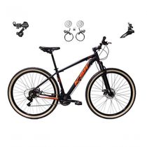Bicicleta Aro 29 Ksw Xlt 24v K7 Câmbios Shimano Freio Hidráulico Garfo Trava Pneu Faixa - Preto/laranja Tam.15