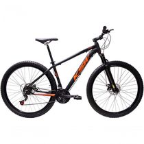 Bicicleta Aro 29 Ksw Xlt Alumínio 27v Freio Disco Mecânico Garfo Suspensão - Preto/laranja Tam.21