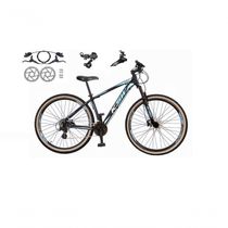 Bicicleta Aro 29 Ksw Xlt 24v K7 Câmbios Shimano Freio Hidráulico Garfo Trava Pneu Faixa - Preto/azul Tam.15