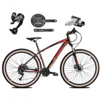 Bicicleta Aro 29 Ksw Xlt 27v Câmbios Shimano Altus Freios Hidráulicos Garfo Trava Pneu Faixa -preto/vermelho/laranja. 19