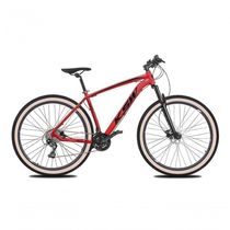 Bicicleta Aro 29 Ksw Xlt 24v K7 Câmbios Shimano Freio Hidráulico Garfo Trava Pneu Faixa - Vermelho Tam.17