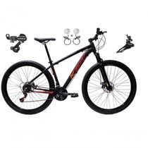 Bicicleta Aro 29 Ksw Xlt 24v K7 Câmbios Shimano Freio Hidráulico Garfo Trava - Preto/vermelho/laranja Tam.15