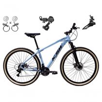Bicicleta Aro 29 Ksw Xlt 24v K7 Câmbios Shimano Freio Hidráulico Garfo Trava Pneu Faixa - Azul Tam.21