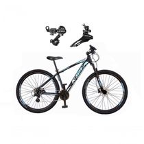 Bicicleta Aro 29 Ksw Xlt Alumínio 24v Câmbios Shimano Garfo Suspensão - Preto/azul Tam.17