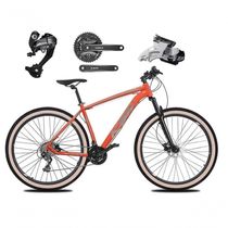 Bicicleta Aro 29 Ksw Xlt 27v Câmbios Shimano Altus Freios Hidráulicos Garfo Trava Pneu Faixa - Laranja Tam.19