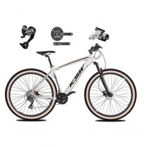 Bicicleta Aro 29 Ksw Xlt 27v Câmbios Shimano Altus Freios Hidráulicos Garfo Trava Pneu Faixa - Branco Tam.21