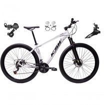 Bicicleta Aro 29 Ksw Xlt 24v K7 Câmbios Shimano Freio Hidráulico Garfo Trava - Branco Tam.15