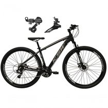 Bicicleta Aro 29 Ksw Xlt Alumínio 24v Câmbios Shimano Garfo Suspensão - Preto/prata Tam.15