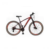 Bicicleta Aro 29 Ksw Xlt Alumínio 27v Freio Disco Mecânico Garfo Suspensão Pneu Faixa - Preto/vermelho/laranja Tam.19