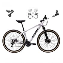 Bicicleta Aro 29 Ksw Xlt 24v K7 Câmbios Shimano Freio Hidráulico Garfo Trava Pneu Faixa - Branco Tam.15