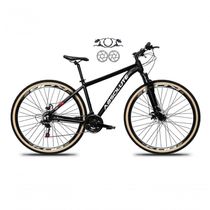 Bicicleta Aro 29 Absolute Nero 5 Freios Disco Hidráulicos 24v Garfo Suspensão Pneu Faixa - Preto Tam.17