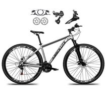 Bicicleta Aro 29 Absolute Nero 5 21v Alumínio Câmbios Shimano Freio Disco Hidráulico Garfo Suspensão - Cinza Tam.13.8