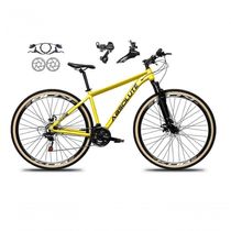 Bicicleta Aro 29 Absolute Nero 5 Shimano Freios Hidráulicos 24v Garfo Suspensão Pneu Faixa - Amarelo Tam.15