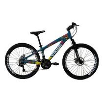 Bicicleta Tuff25 Freeride Aro 26 Azul Amarelo 21 Vel Vikingx