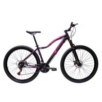 Bicicleta Ksw Aro 29 Feminina Alumínio 21 Marchas Freio A Disco Preto Fos -ad Rosa 19