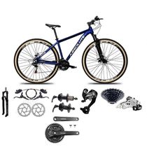 Bicicleta Aro 29 Absolute Nero 5 Câmbios 27v Shimano Altus Freios Hidráulicos Pneu Com Faixa - Azul Tam.15
