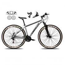 Bicicleta Aro 29 Absolute Nero 5 Shimano Freios Hidráulicos 24v Garfo Suspensão Pneu Faixa - Cinza Tam.17