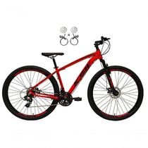 Bicicleta Aro 29 Ksw Xlt 24v Freios Disco Hidráulicos Garfo Suspensão - Vermelho Tam.19