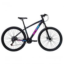 Bicicleta Aro 29 Ksw Xlt 24v Freio A Disco Suspensão Mountain Bike Alumínio Preto-pink-azul 15