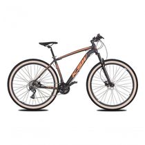 Bicicleta Aro 29 Ksw Xlt 24v K7 Câmbios Shimano Freio Hidráulico Garfo Trava Pneu Faixa - Preto/laranja Tam.17