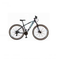 Bicicleta Aro 29 Ksw Xlt Alumínio 27v Freio Disco Mecânico Garfo Suspensão Pneu Faixa - Preto/azul Tam.17