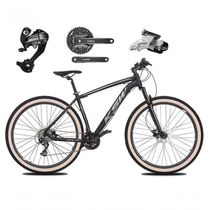 Bicicleta Aro 29 Ksw Xlt 27v Câmbios Shimano Altus Freios Hidráulicos Garfo Trava Pneu Faixa - Preto/prata Tam.21