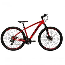 Bicicleta Aro 29 Ksw Xlt Alumínio 27v Freio Disco Mecânico Garfo Suspensão - Vermelho Tam.19