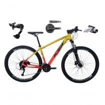 Bicicleta Aro 29 Ksw Xlt Câmbio Shimano Alívio E Altus 27v Freio Hidráulico Garfo Trava - Amarelo/laranja Tam.21