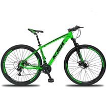 "Bicicleta Aro 29 Ksw 24v Tourney Freio Hidraulico Trava E K7 - Verde-preto - 17"" Verde-preto"
