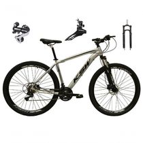 Bicicleta Aro 29 Ksw Xlt 24v Câmbio Shimano Acera K7 Garfo Trava Freio A Disco - Prata Tam.15