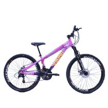 Bicicleta Viking Tuff25 Aro Aero 26 Disco Freio Disc 21v Cambios Shimano Rosa Neon Azul Marinho