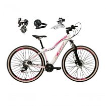 Bicicleta Aro 29 Ksw Mwza Shimano Altus 24v Frio Hidráulico Garfo Trava Pneu Bege - Branco/rosa Tam.17