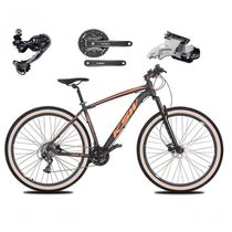 Bicicleta Aro 29 Ksw Xlt Deore E Altus 27v Freio Hidráulico Garfo Trava Pneu Faixa Bege - Preto-laranja Tam.21