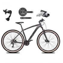 Bicicleta Aro 29 Ksw Xlt Alívio E Altus 27v Freio Hidráulico Garfo Trava Pneu Faixa - Grafite Tam.21