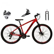 Bicicleta Aro 29 Ksw Xlt 24v Câmbio Shimano Acera K7 Garfo Trava Freio A Disco - Vermelho Tam.17