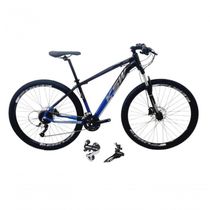 Bicicleta Aro 29 Ksw Xlt 24v Câmbio Shimano Acera K7 Garfo Trava Freio A Disco - Preto/azul Tam.17