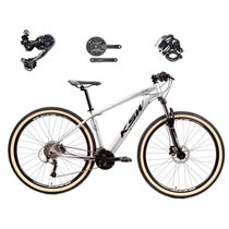 Bicicleta Aro 29 Ksw Xlt Deore E Altus 27v Freio Hidráulico Garfo Trava Pneu Faixa Bege - Branco Tam.21
