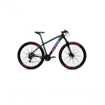 Bicicleta Aro 29 Ksw Xlt Alumínio 24v Câmbios Shimano Garfo Com Trava No Ombro - Preto-pink-azul Tam.17