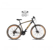 Bicicleta Aro 29 Ksw Xlt 24v Freios Disco Hidráulicos Garfo Suspensão Pneu Faixa - Preto/laranja Tam.21